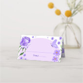 Carte De Placement Lilac Purple Floral Roses & Papillon Quinceañera (Dos)