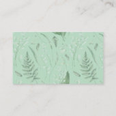 Carte De Placement Lily de Vallée avec des fougères || Vert doux (Dos)