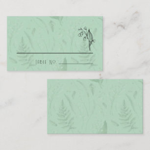 Carte De Placement Lily de Vallée avec des fougères Vert doux