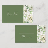 Carte De Placement LILY Élégance en Fleur (Devant / Derrière)