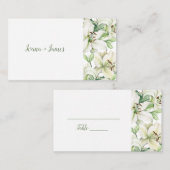 Carte De Placement LILY Fleur Élégance (Devant / Derrière)