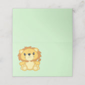 Carte De Placement Lion Baby shower vert (Extérieur déplié)