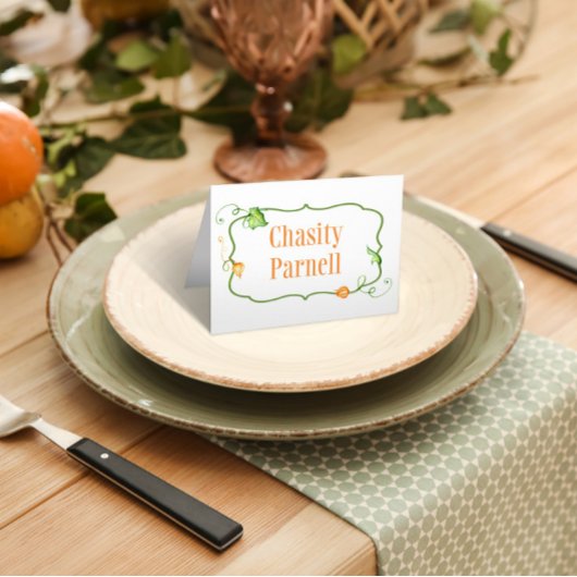 Carte De Placement Little Citrouille Fall Fairytale Étiquette aliment