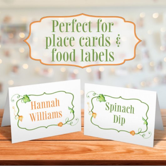 Carte De Placement Little Citrouille Fall Fairytale Étiquette aliment