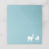 Carte De Placement Llama Baby shower Cute Blue Boy (Extérieur déplié)