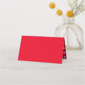 Carte De Placement Logo de mariage simple flocon de neige rouge blanc (Dos)