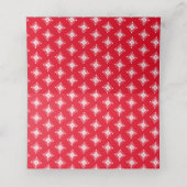 Carte De Placement Logo de mariage simple flocon de neige rouge blanc (Intérieur déplié)