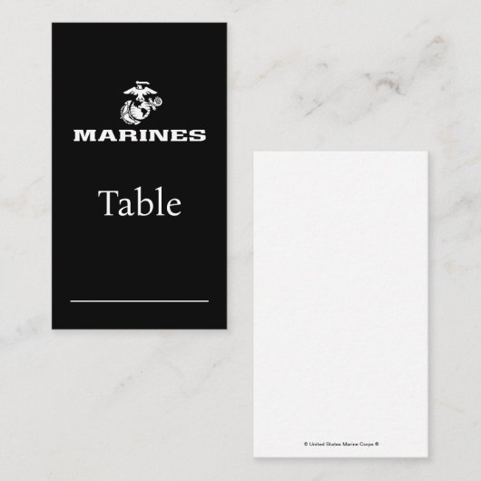 Carte De Placement Logo empilé USMC - Blanc (Devant / Derrière)