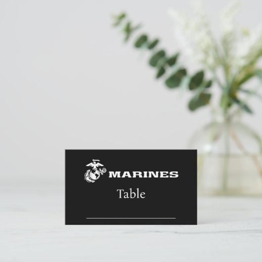 Carte De Placement Logo USMC - Blanc (Debout devant)