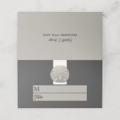 Carte De Placement Lone Sand Dollar - Charcoal Grey - Beach Wedding (Extérieur déplié)