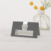 Carte De Placement Lone Sand Dollar - Charcoal Grey - Beach Wedding (Devant)