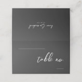 Carte De Placement Love Calligraphy Mariage Floral Pattern B&W ID940 (Extérieur déplié)