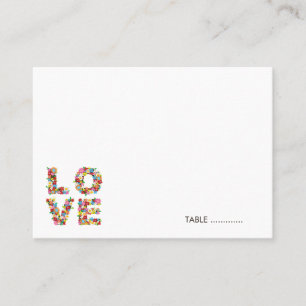 Carte De Placement LOVE Fleurs de printemps Whimsical moderne mariage