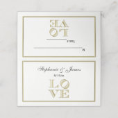 Carte De Placement LOVE Graphic Text - Faux Gold (Extérieur déplié)