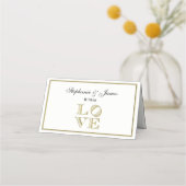 Carte De Placement LOVE Graphic Text - Faux Gold (Devant)