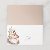 Carte De Placement Love her a Latte Coffee Boho Bridal Shower (Extérieur déplié)