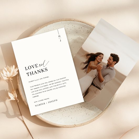 Carte De Placement Love & Merci Elegant Photo Mariage Merci