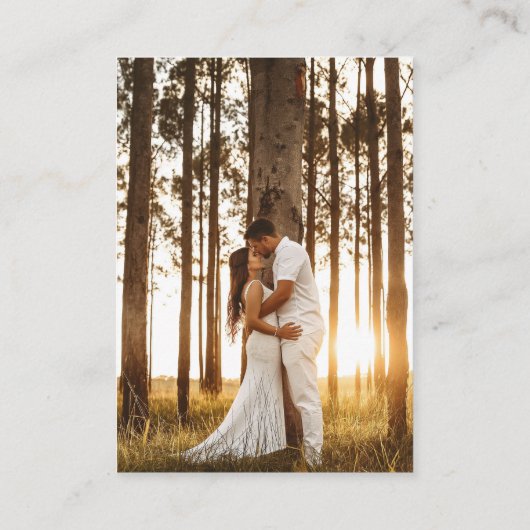 Carte De Placement Love & Merci Elegant Photo Mariage Merci (Dos)