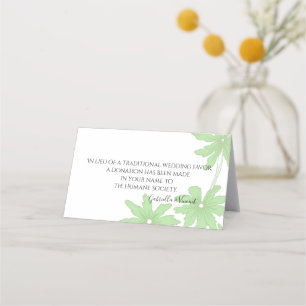 Carte De Placement Lumière Vert marguerites Mariage Charité Favoriser