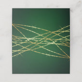 Carte De Placement Lumières à cordes d'or sur Emerald Green (Extérieur déplié)