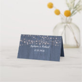 Carte De Placement Lumières à crémaillère rustique en bois Photo Mari (Dos)