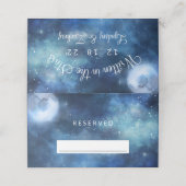 Carte De Placement Lunar Sky Pleine lune Stars Réservé Mariage (Extérieur déplié)