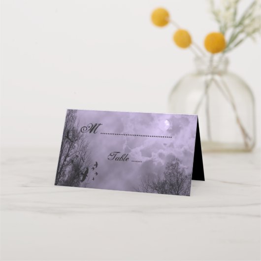 Carte De Placement Lune hantée Purple Mist avec Ravens Place Card (Devant)