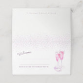 Carte De Placement Lunettes de champagne rose mariage (Extérieur déplié)
