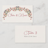 Carte De Placement Luxe Artistique Botanique Floral Mariage Paisley (Devant / Derrière)