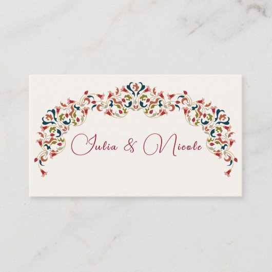Carte De Placement Luxe Artistique Botanique Floral Mariage Paisley (Devant)