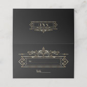 Carte De Placement Luxe Gold Black Great Gatsby Roaring Mariage des a (Extérieur déplié)