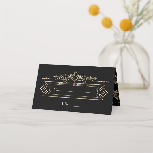 Carte De Placement Luxe Gold Black Great Gatsby Roaring Mariage des a (Devant)