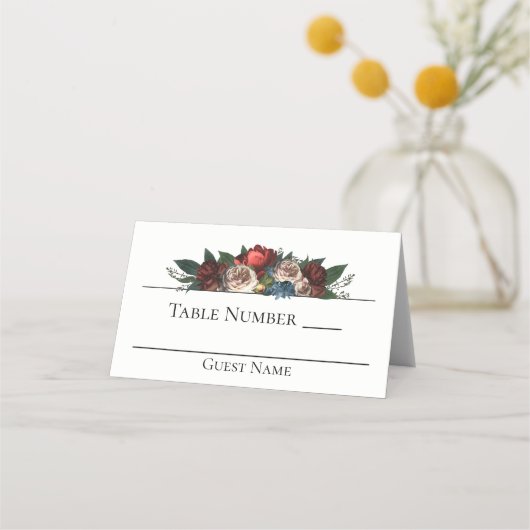 Carte De Placement Luxe Jewel Tone Floral Mariage (Devant)