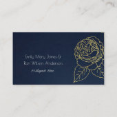 CARTE DE PLACEMENT LUXE NAVY FAUX OR ÉLÉGANT ROSE FLEURAL MARIAGE (Dos)