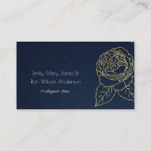 CARTE DE PLACEMENT LUXE NAVY FAUX OR ÉLÉGANT ROSE FLEURALE MARIAGE (Dos)