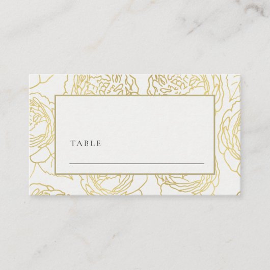 CARTE DE PLACEMENT LUXE NAVY GOLD KRAFT ELEGANT ROSE FLORAL MARIAGE (Devant)