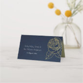 CARTE DE PLACEMENT LUXE NAVY GOLD KRAFT ELEGANT ROSE FLORAL MARIAGE (Dos)