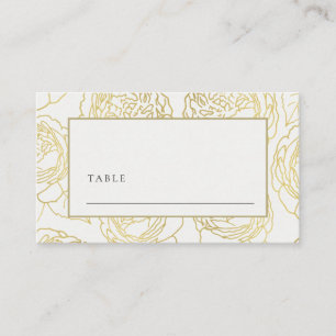 CARTE DE PLACEMENT LUXE NAVY GOLD KRAFT ELEGANT ROSE FLORAL WEDDING