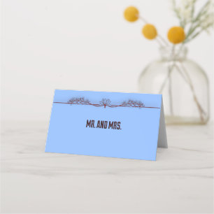Carte De Placement M. et Mme Invité avec Florish Ligné