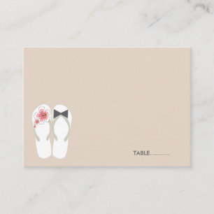Carte De Placement M. Et Mme Pink Hibiscus Flip Flops Plage Mariage
