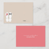Carte De Placement M. Et Mme Pink Hibiscus Flip Flops Plage Mariage (Devant / Derrière)