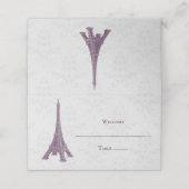 Carte De Placement Magenta Eiffel Tower Damask Réception Carte Place (Extérieur déplié)