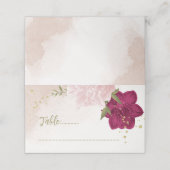 Carte De Placement magenta fleurs roses feuilles verts (Extérieur déplié)