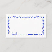 Carte De Placement Main dessinée Whimsical Fun Blue Mariage table pla (Devant)