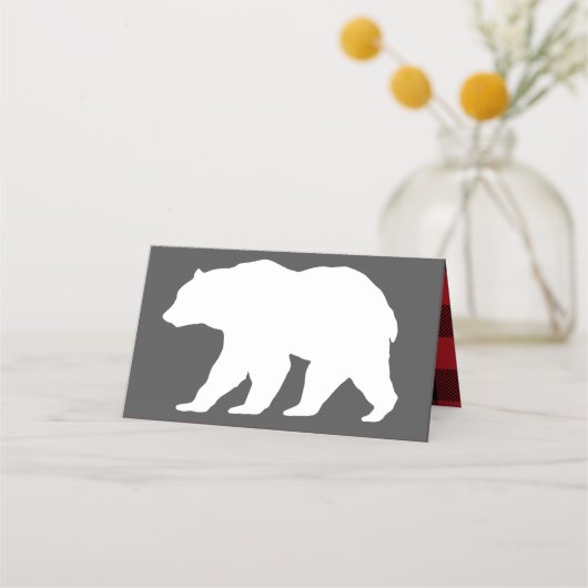 Carte De Placement Mama Bear Baby shower Woodland Lodge (Devant)