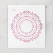 Carte De Placement Mandala à fleurs roses (Extérieur déplié)