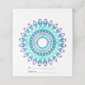 Carte De Placement mandala ethnique turquoise. Texte. (Extérieur déplié)