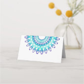 Carte De Placement mandala ethnique turquoise. Texte. (Dos)