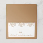 Carte De Placement Mandala Merci Brown Boho Indian Modern Mariage (Extérieur déplié)