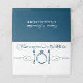 Carte De Placement Mangez boire et être marié Mariage élégant Marine (Extérieur déplié)